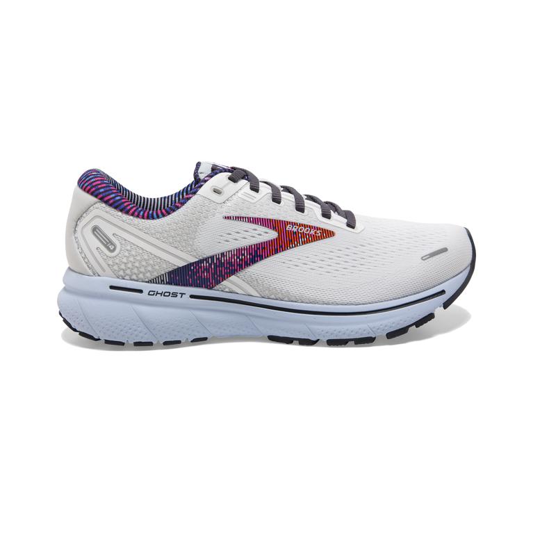 Brooks Ghost 14 Cushioned Road Running Shoes - Women's - Heathe greyr/Violet/Ebony (13780-PLXW)